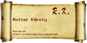 Rotter Károly névjegykártya