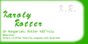 karoly rotter business card